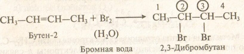 Бутан взаимодействует с водой