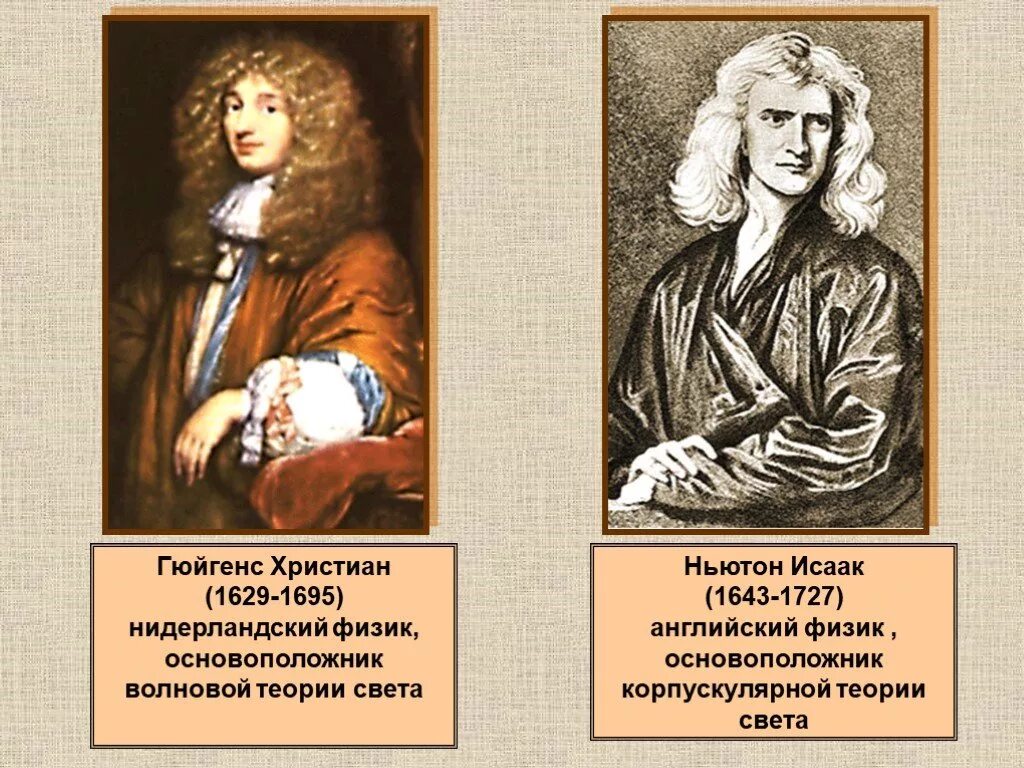 Волновая теория ученые. Гюйгенс и Ньютон.