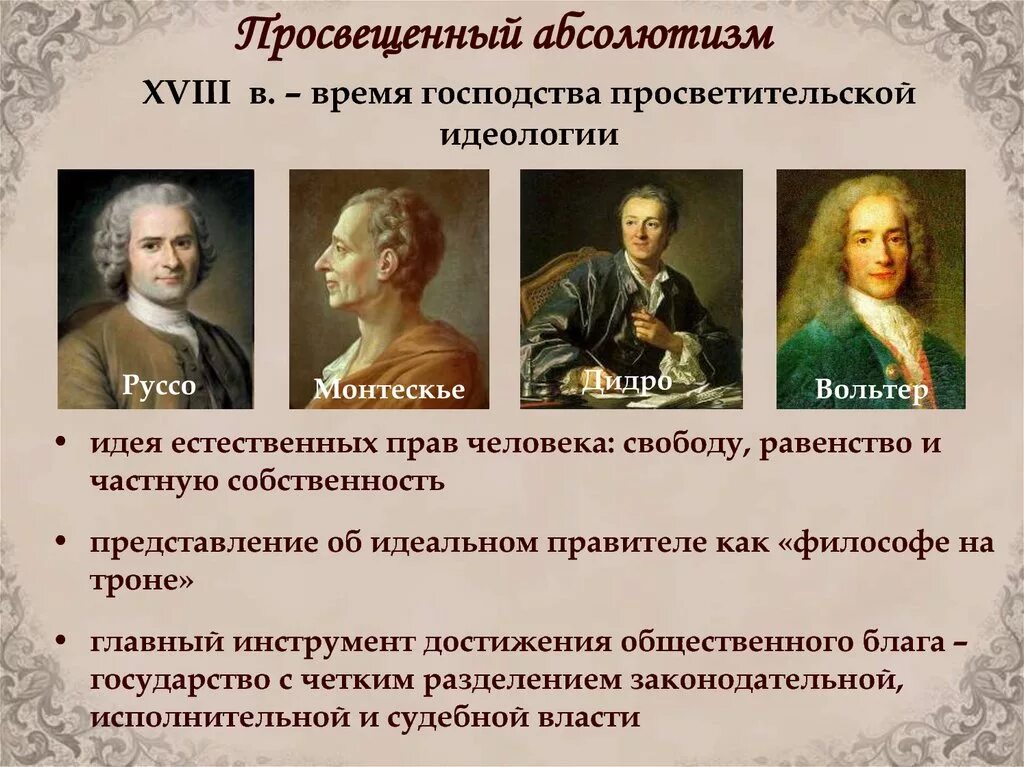 Идеи просвещения екатерины 2. Эпоха Просвещения Екатерины 2. Просвещенный абсолютизм Екатерины 2.