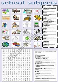 Write the school subjects