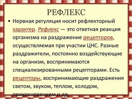 Что такое рефлекс кратко 8 класс