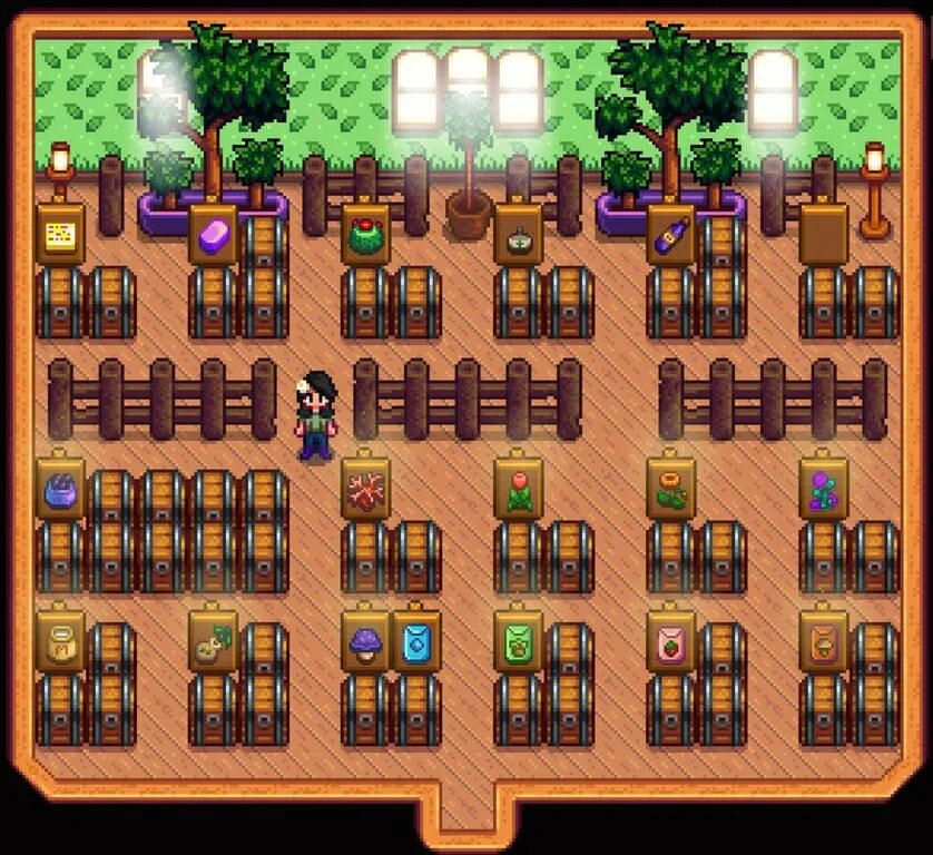 Contain 10. Stardew Valley сарай. Stardew Valley Кадки в сарае. Stardew Valley погреб в доме. Украшение сарая Stardew Valley.