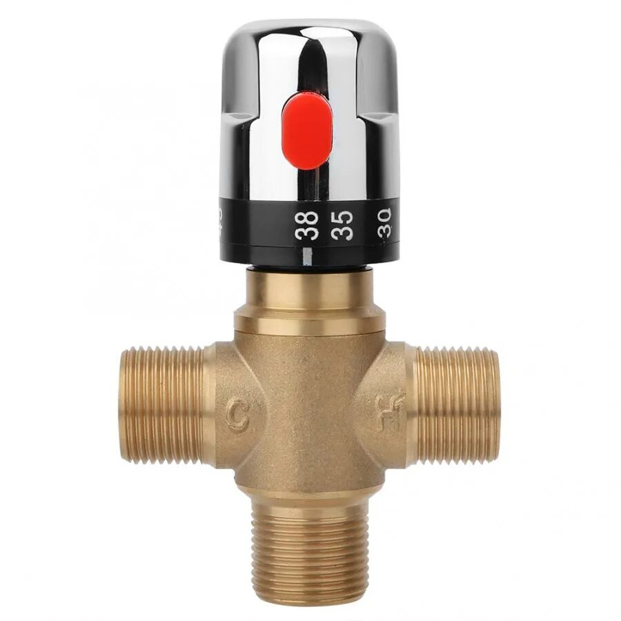 Термостатический клапан g04354/16. Brass Thermostatic Mixing Valve. Терморегулятор для рукомойника. Термостат под раковину.