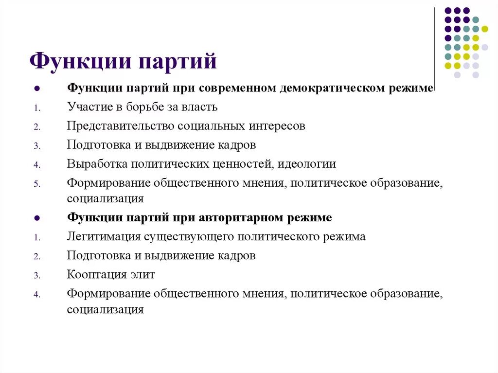 Функции партии в жизни общества и государства. Функции партии. Функции Демократической партии. Ункцмм партии. Подготовка и выдвижение кадров функции.