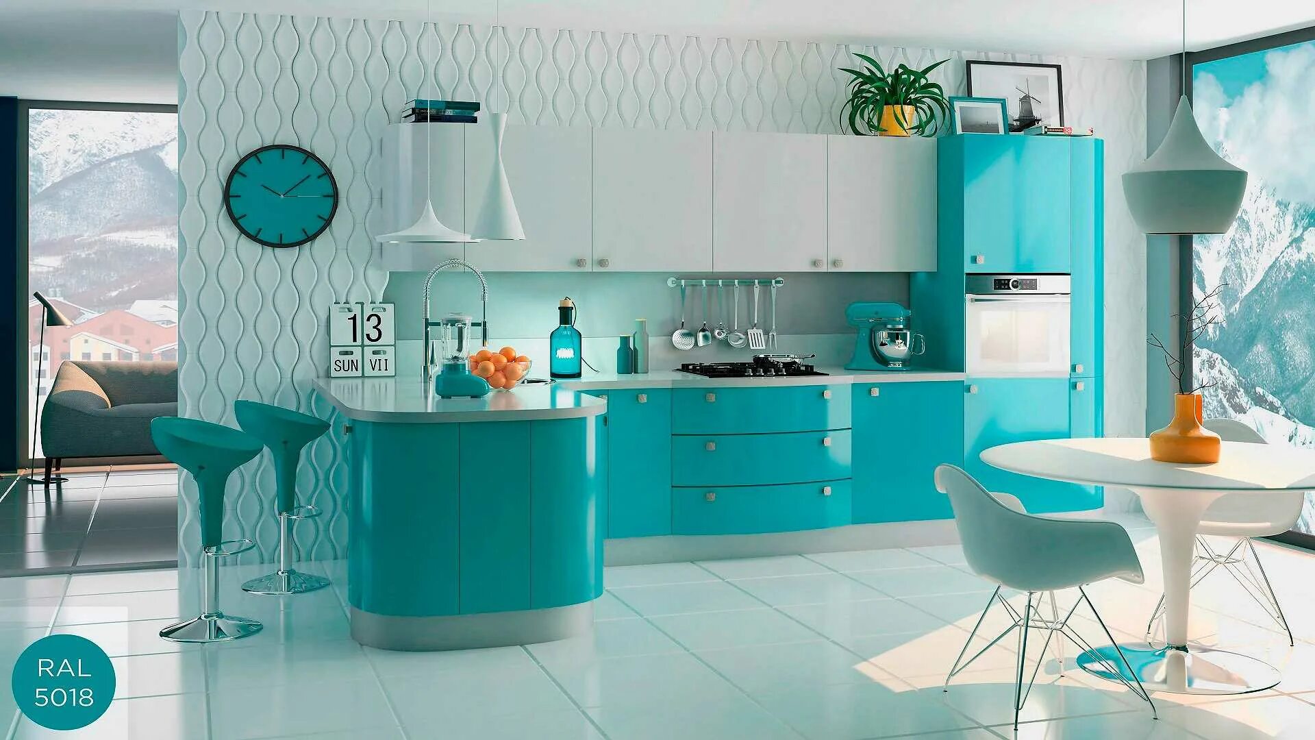 Кухонный гарнитур морская волна. Морской гарнитур. Морской стиль в интерьере. Современные кухни бирюза. Бирюзовая кухня в интерьере.