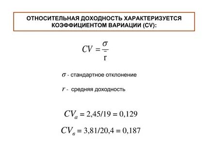 Относительный коэффициент вариации