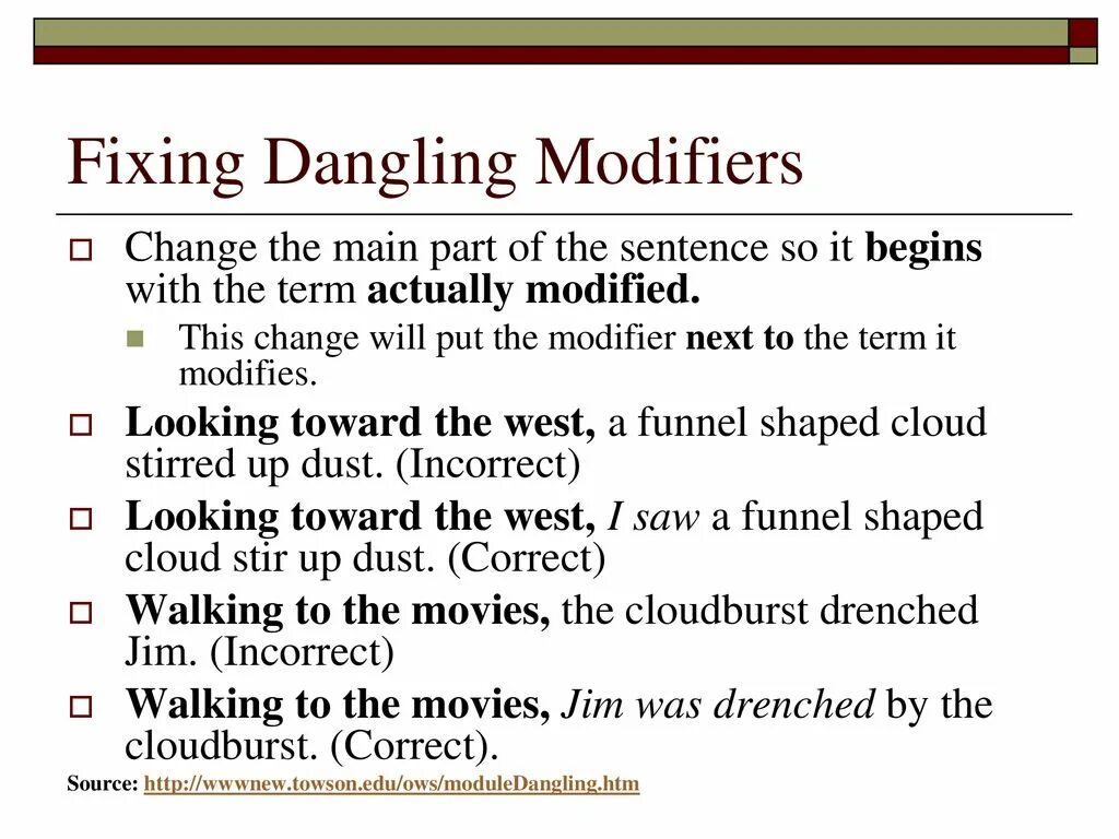 Modifiers. Dangling modifier. dangling modifiers в английском. dangling participle. modifiers example.