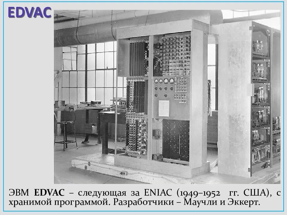 Архитектура поколений эвм. Эвм1 Eniac. ЭВМ EDVAC. Джон фон Нейман EDVAC. Машина EDVAC.