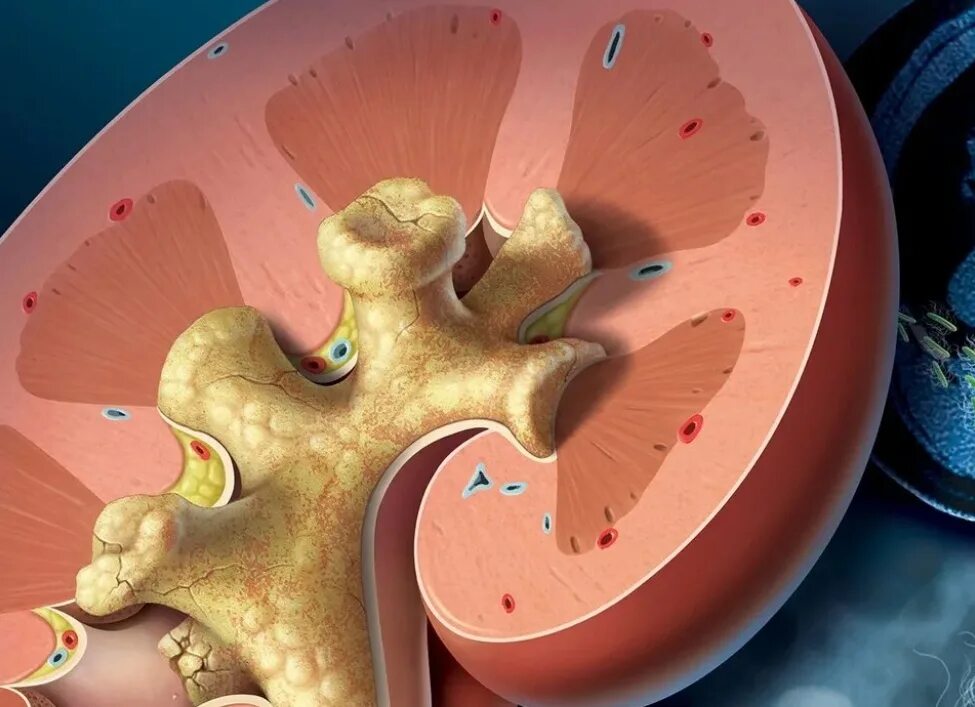 Камень в почке 3 мм. Мочекаменная болезнь коралловидные камни. Коралловидный нефролитиаз. Коралловидный камень в почке. Коралловый нефролитиаз.