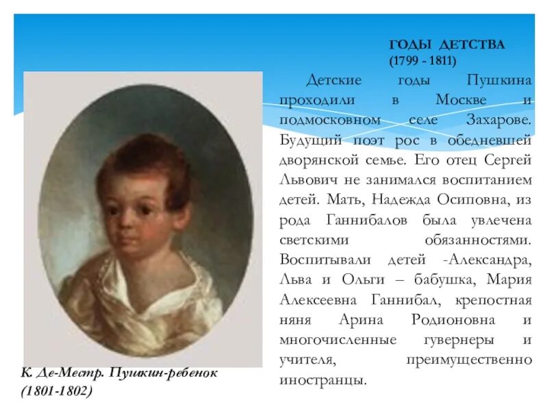 Детство пушкина прошло. 1799 1811 Москва детство поэта Пушкина. Детство а.с.Пушкина (1799-1810). Детство Пушкина 1799 1837.