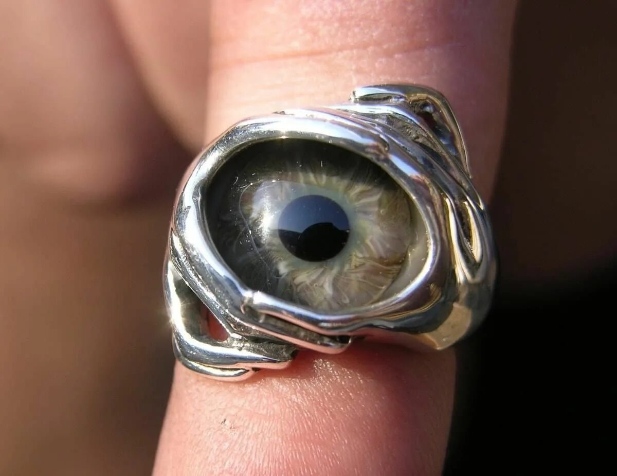 gold and American Jewelry retro / fashion gold blue eye ring (GR) Blue eye ring,