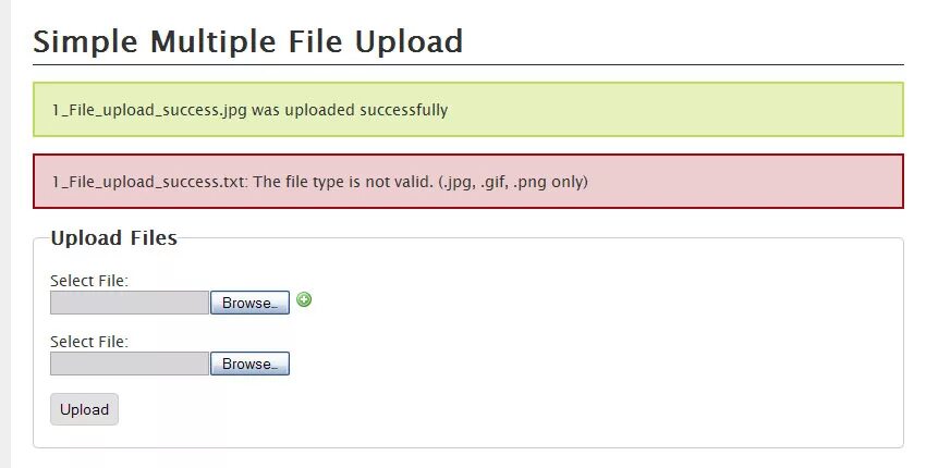 JQUERY upload multiple. Upload only. Successfully uploaded. Simple file Lister Joomla. Upload pages