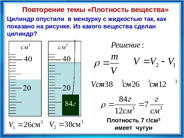 Как определить плотность цилиндра. Формула плотности жидкости в физике 7. Как определить плотность жидкости. Как выяснить плотность вещества. Тело объемом 0.01 м3 опустили в воду