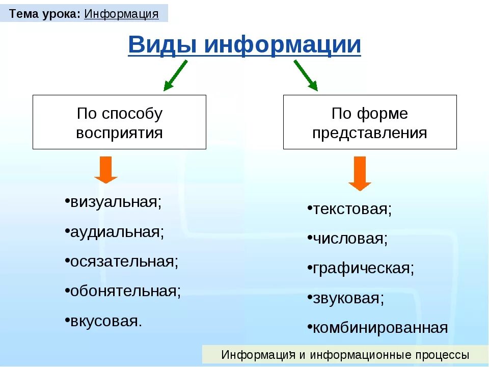 Распределите течения по группам. Виды информации. Виды информации в информатике. Виды и типы информации. Формы восприятия информации.