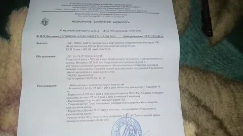 Заключение врача миокарда