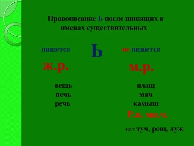 Облако какое существительное. Множественное число существительных после шипящих. Правописание существительных во множественном числе после шипящих. Множественное число существительных с шипящей на конце. Ь знак на конце существительных множественного числа.