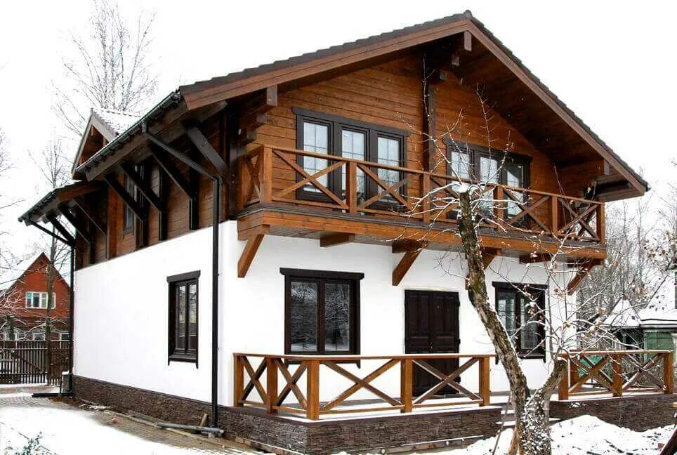 7. Дом шале 160кв. Дом шале из бруса 100кв. Дом из клееного бруса starkwood проект берн. Кд-225 гуд вуд.