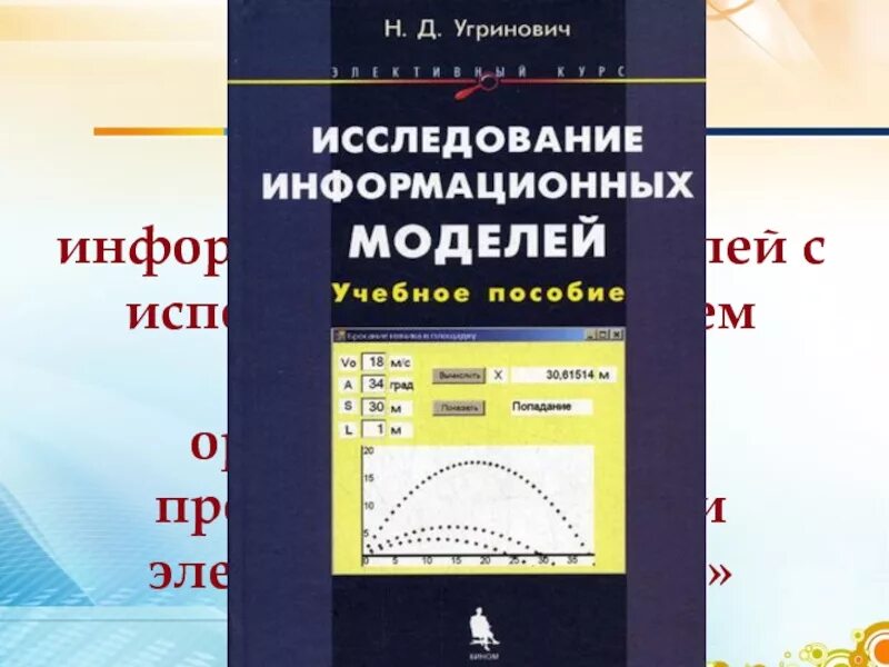 Исследование информационной модели. Угринович понятие модели. информационное общество 9 класс угринович. поурочные методические рекомендации угринович. программа элективного курса по математике матрицы.