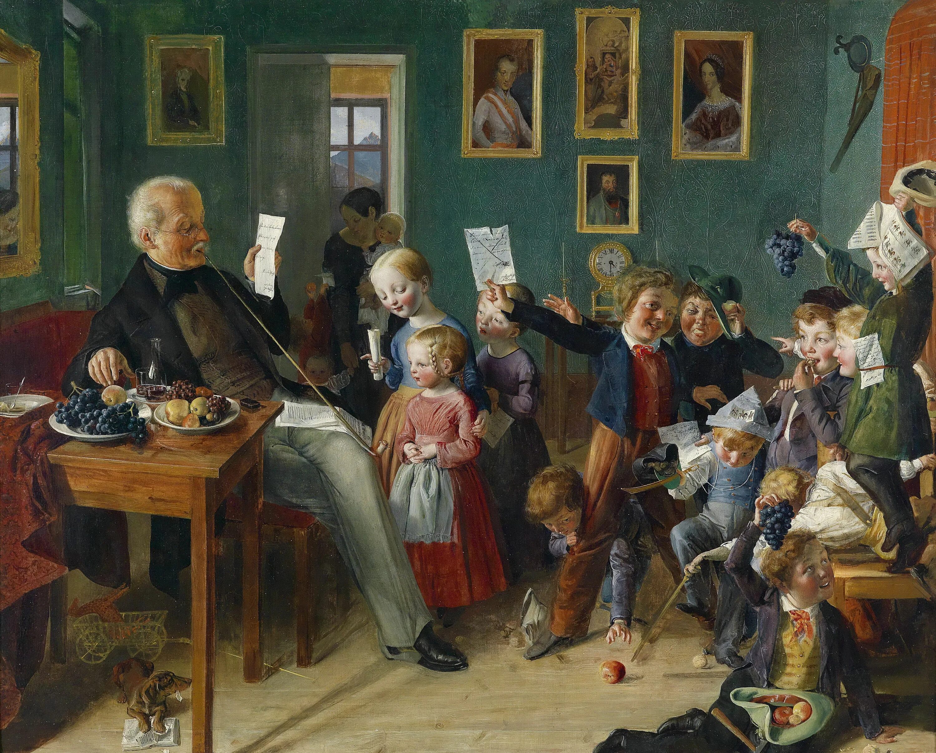 Воспитание дворянству. Андре Анри Dargelas (Andre Henri Dargelas) (1828-1906). Eduard Ritter художник. Андре Анри Даргелас в школе.