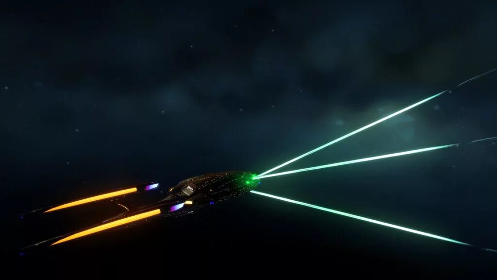 Phaser Beam. Летающие корабль Вокс Макина. Space Weapons with Green Backlight. Link space