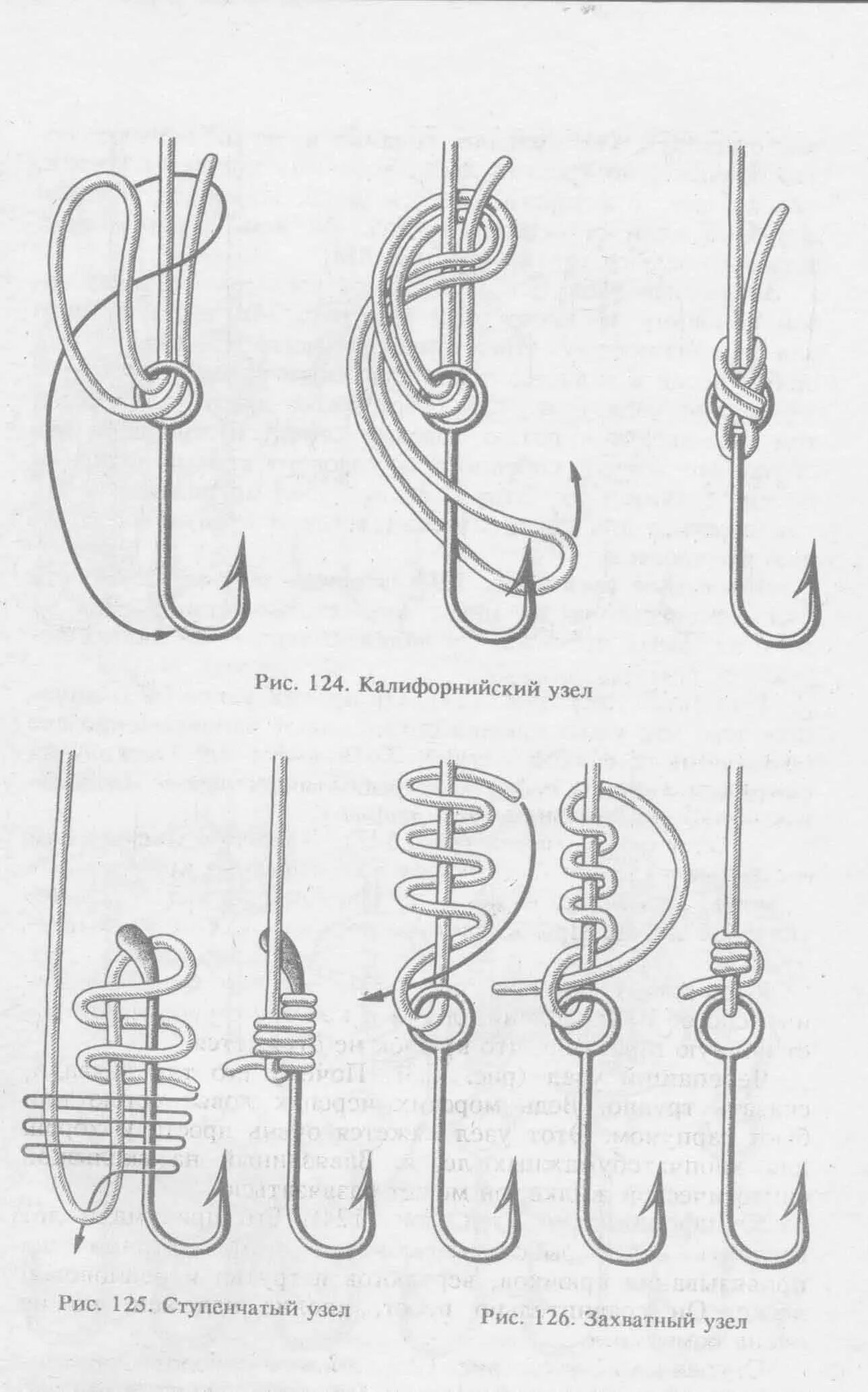 Как привязать крючок без ушка. Узлы для привязывания крючков к леске. Узел для привязывания лески к крючку. Схема завязывания рыболовных крючков. Узел для привязывания крючка к леске.