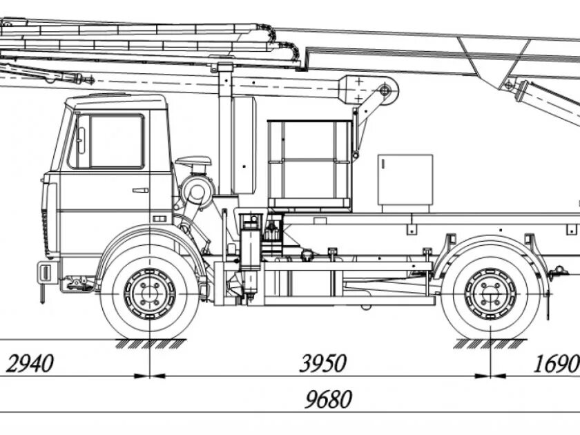 Маз-5337 агп. Псс-131. Автовышка чертеж. Камаз 43502 шасси. 01.