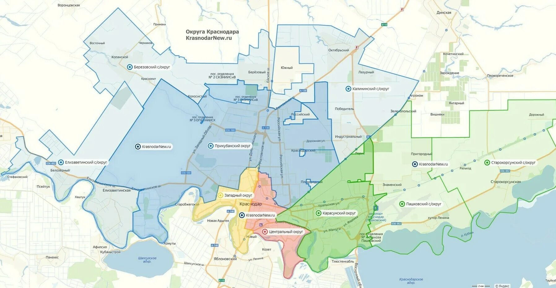 Карта городского округа Краснодара. Карта округов Краснодара. Районы Краснодара на карте. Округа города Краснодара на карте.
