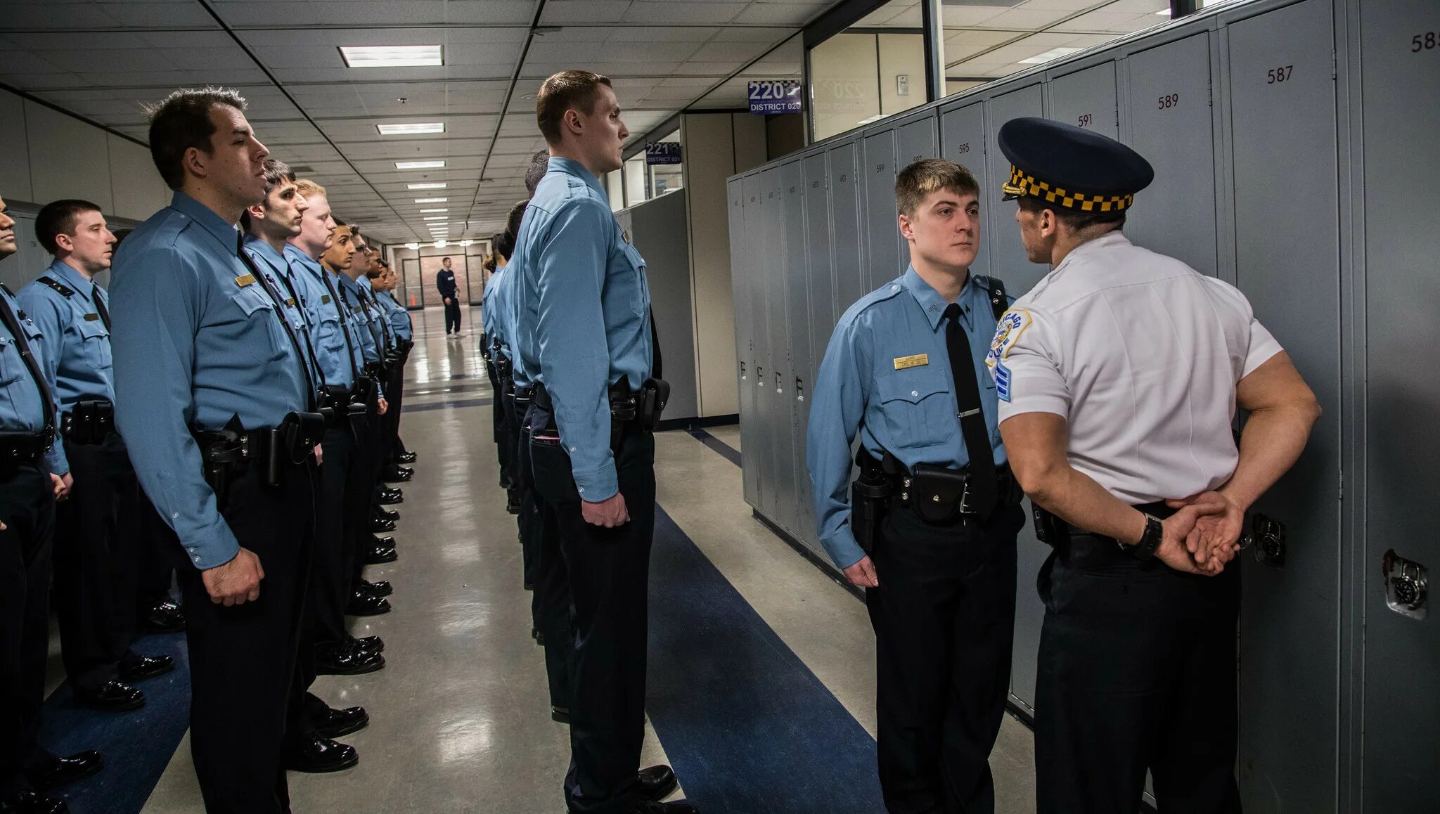The policeman go