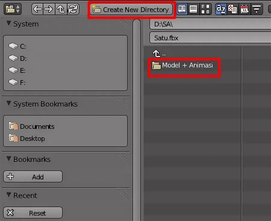 Create new directory