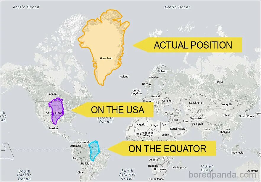 Территория африки и россии. Истинные Размеры стран на карте. Реальный размер Гренландии на карте. Реальные Размеры стран на карте.