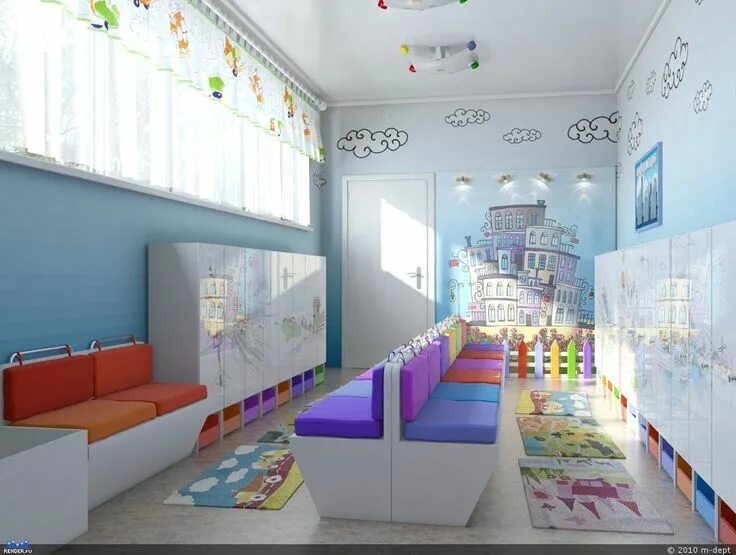Раздевалка детского сада - Компьютерная графика и анимация - Render.ru Kindergar