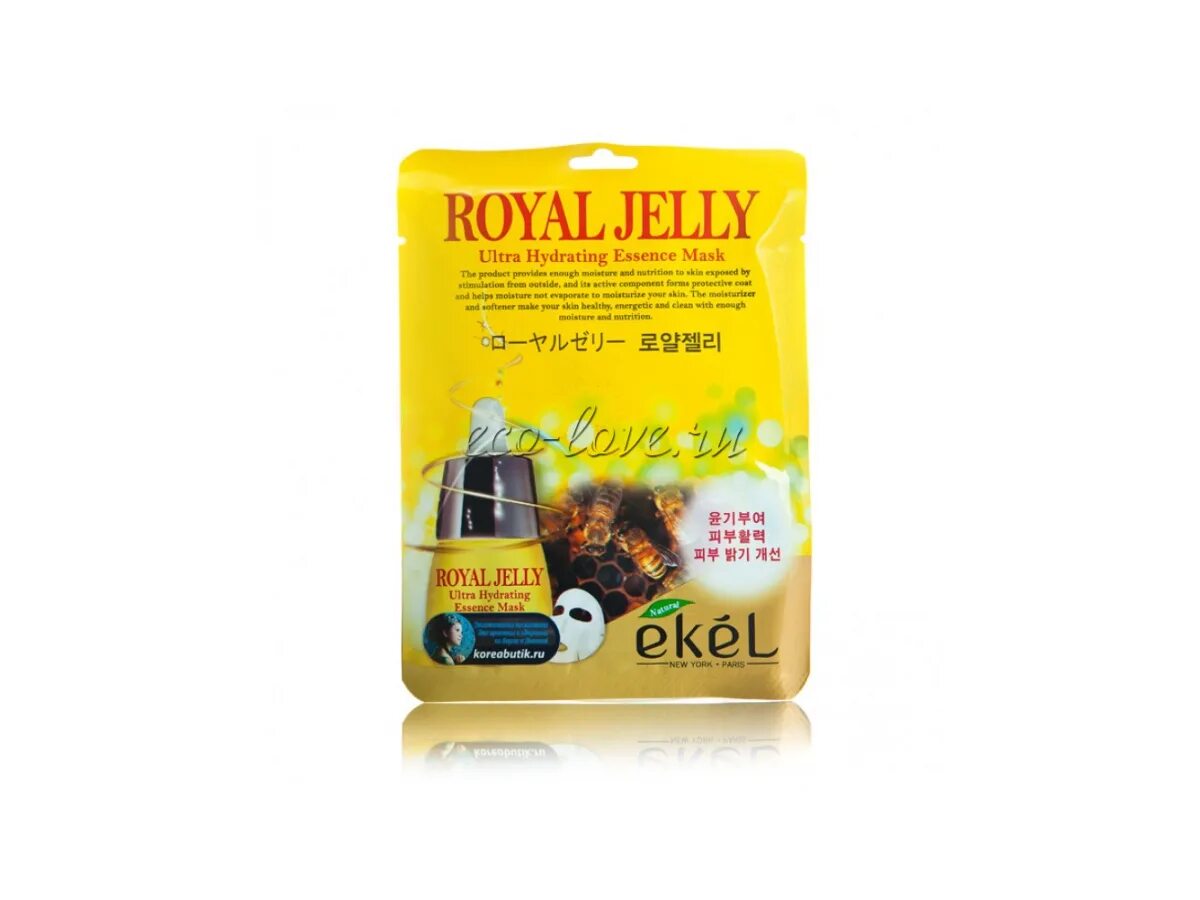 Маска royal jelly. Маска Ekel Royal Jelly. Тканевая маска Royal Jelly Ekel. Маска-салфетка для лица с маточным молочком Ekel 25мл 7622238. Ekel Royal Jelly Ultra Hydrating Essence Mask.