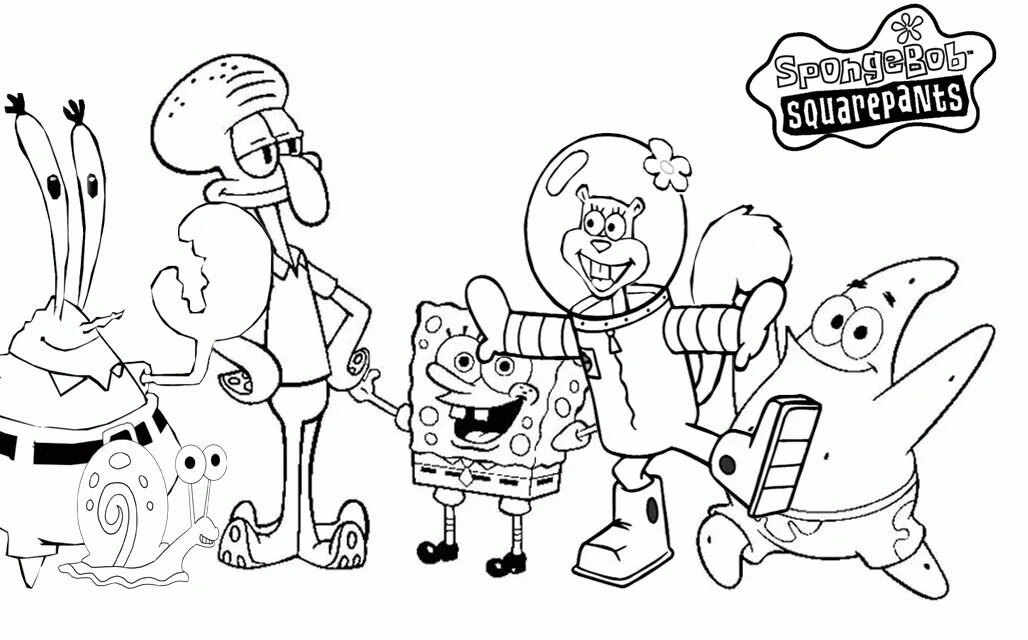SpongeBob Coloring Pages Characters 101 Coloring in 2024 Birthday coloring pages