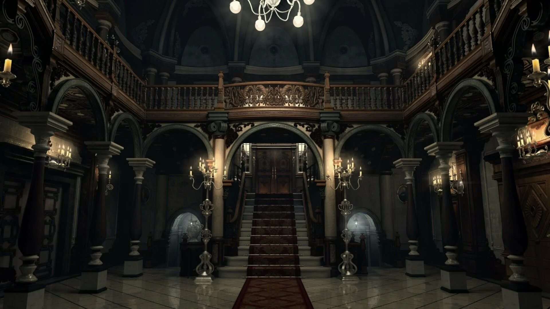 В большом старинном замке. Особняк Данте Манор. Resident Evil 1 особняк. Поместье Малфой Мэнор. Малфой Мэнор интерьер.