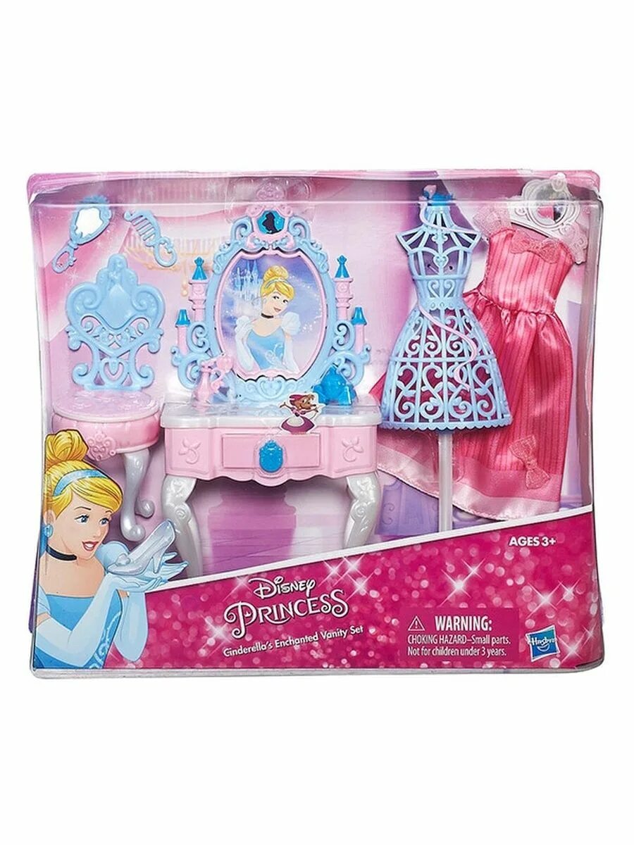 Куклы для девочек Hasbro Disney Princess Золушка. Набор кукол принцессы Диснея. Игрушечный набор для девочек для принцесс. Туалетный столик для девочки с Золушкой.