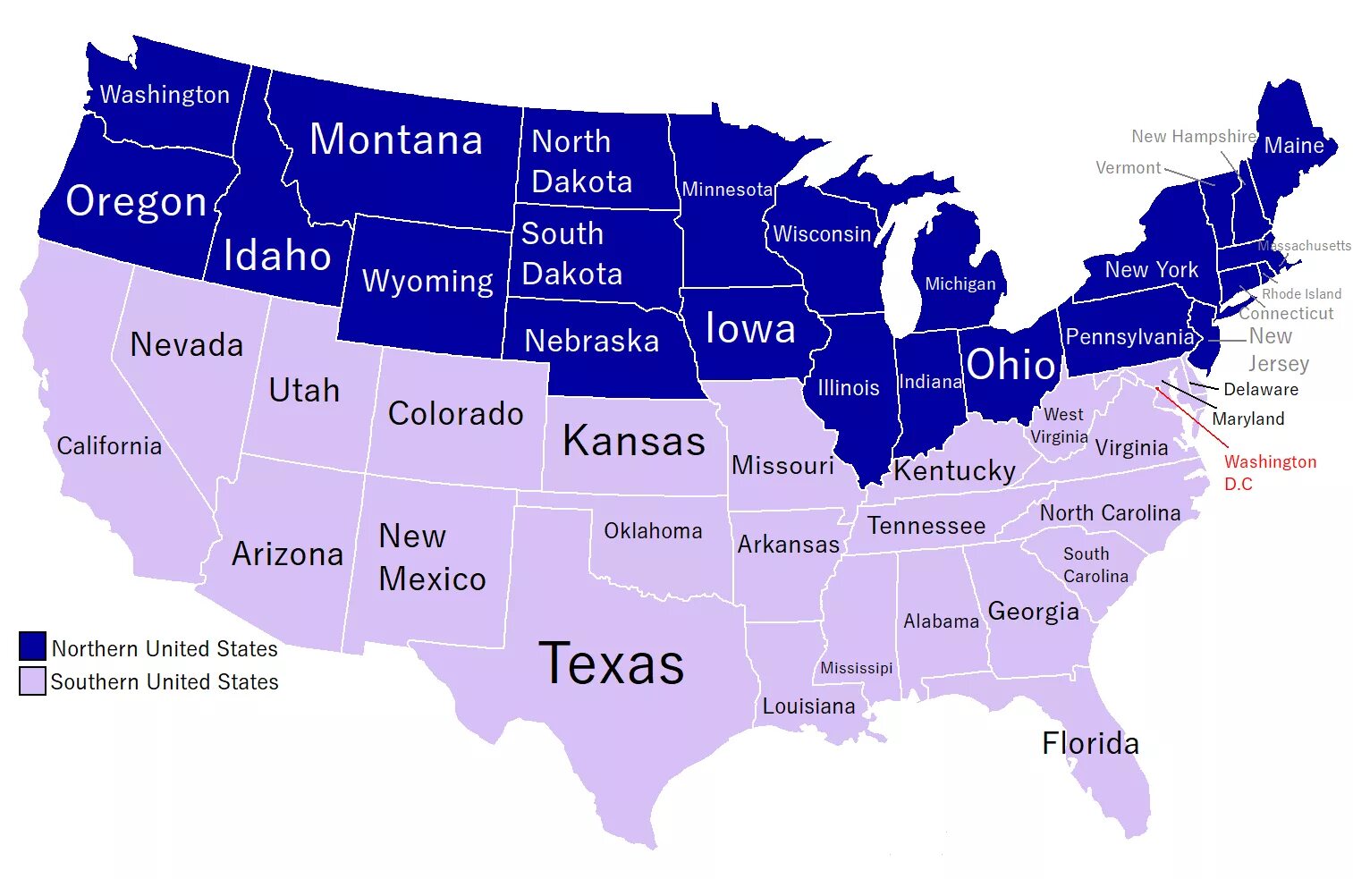 Southern States of the USA. Расположение США. North USA.