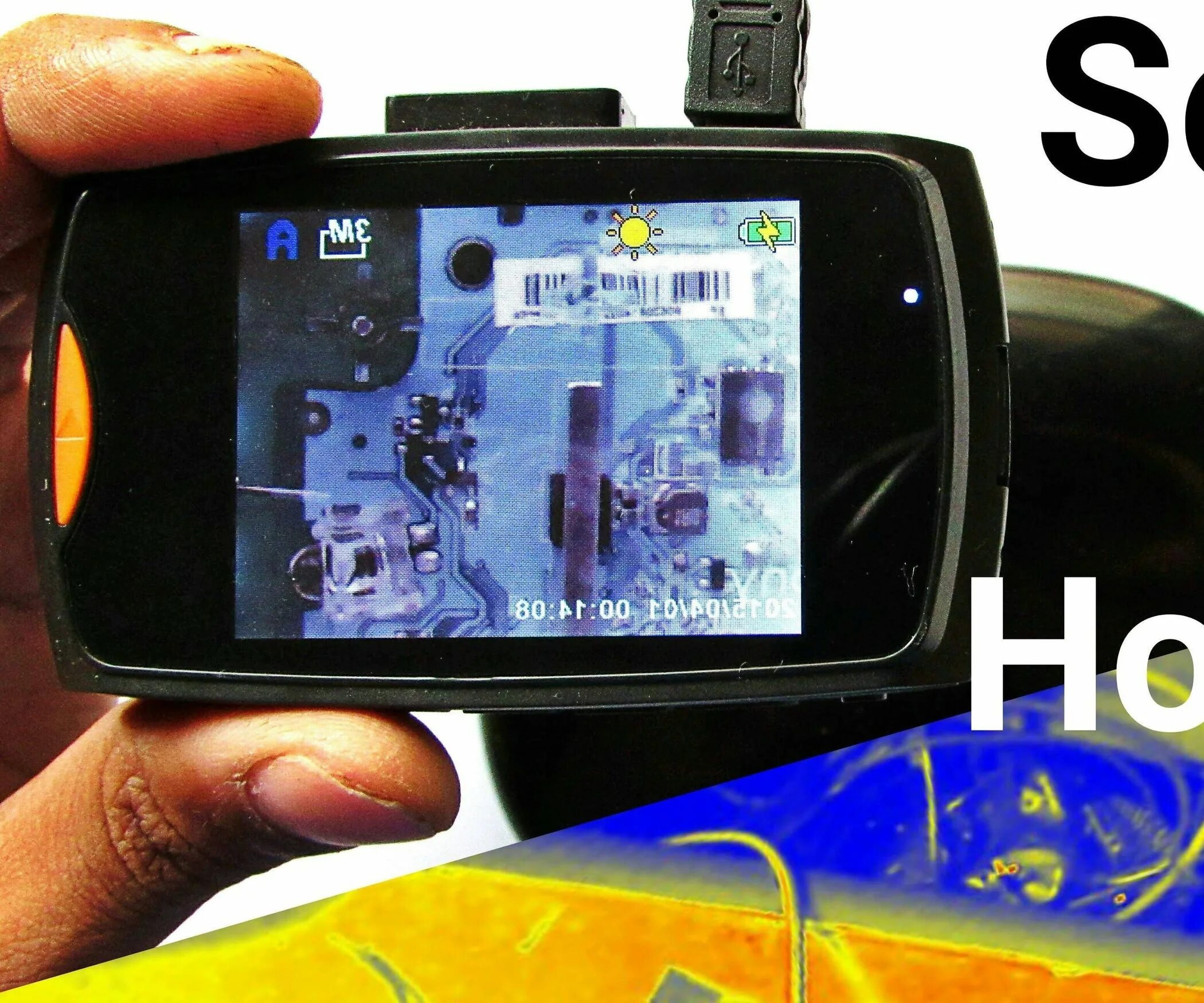 Can you see the camera. Infrared camera image. thermal camera picture. thermal imaging.