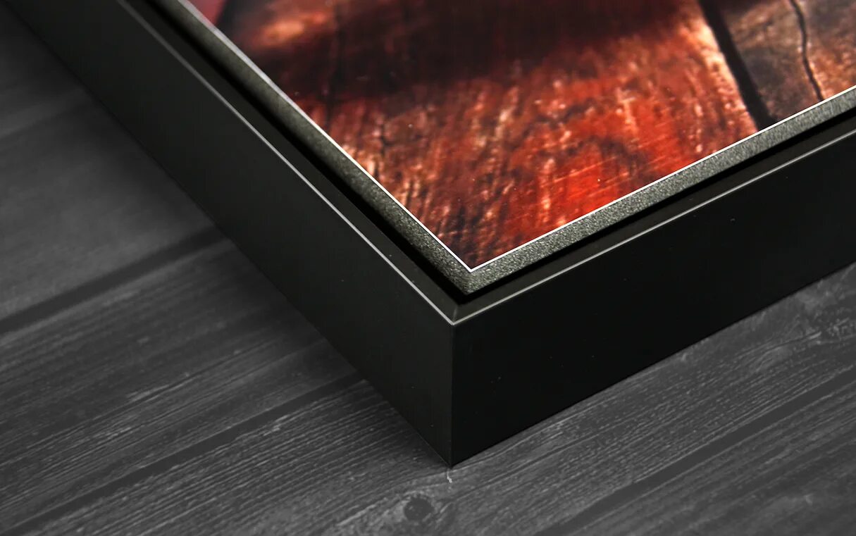 Floating frame. Black floating frame. matt black floating frame.