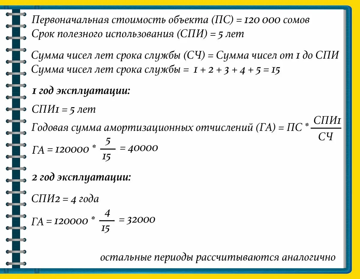 Методы начисления износа по сумме чисел лет. Сумму начисленного износа за три года работы. Сумма чисел лет полезного использования амортизация пример. Метод суммы чисел лет начисления амортизации. Норма на полное восстановление