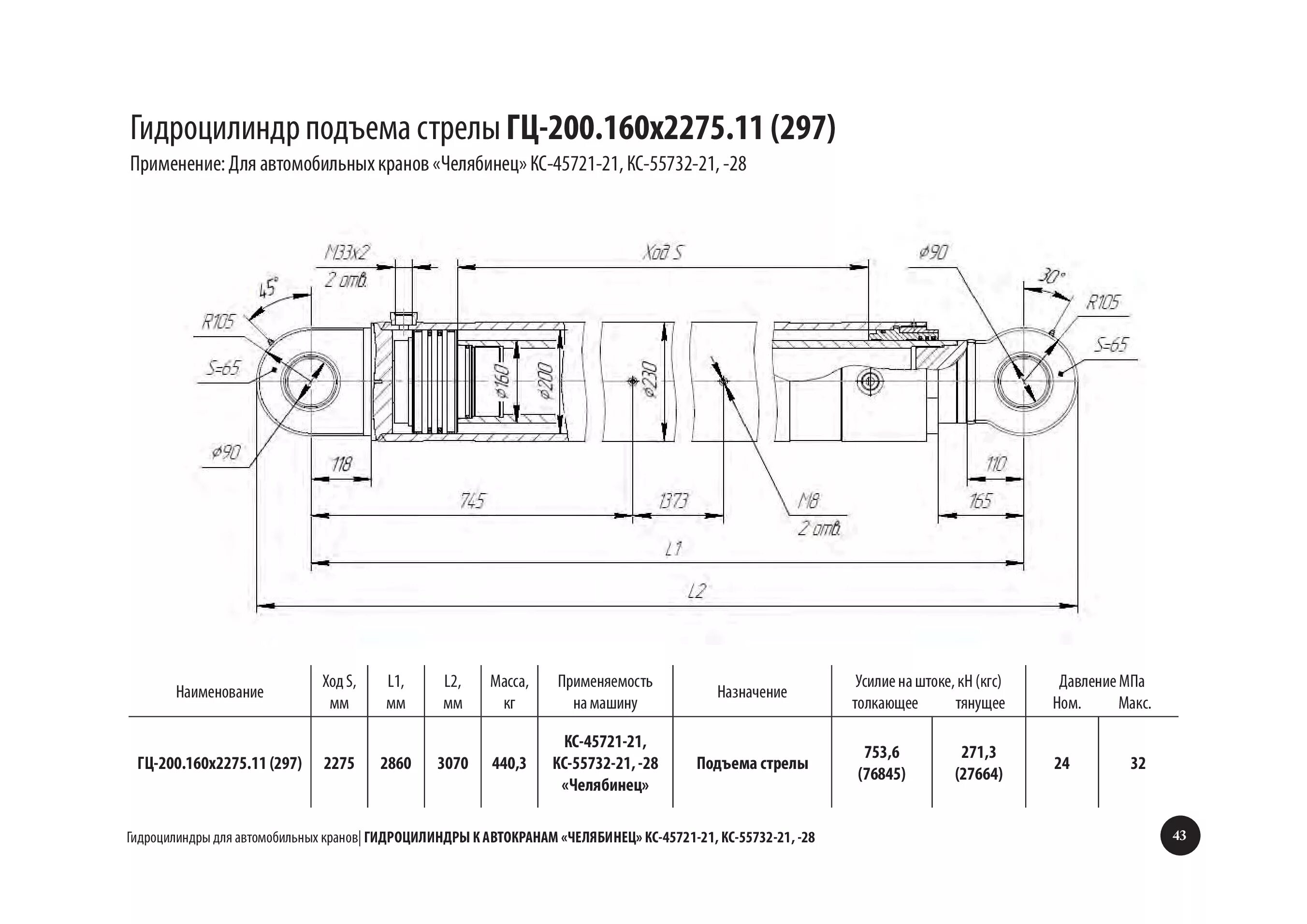 56х1120. 320. 320. Гидроцилиндр 80. 02u.