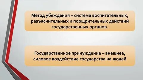 Метод убеждения и принуждения в праве