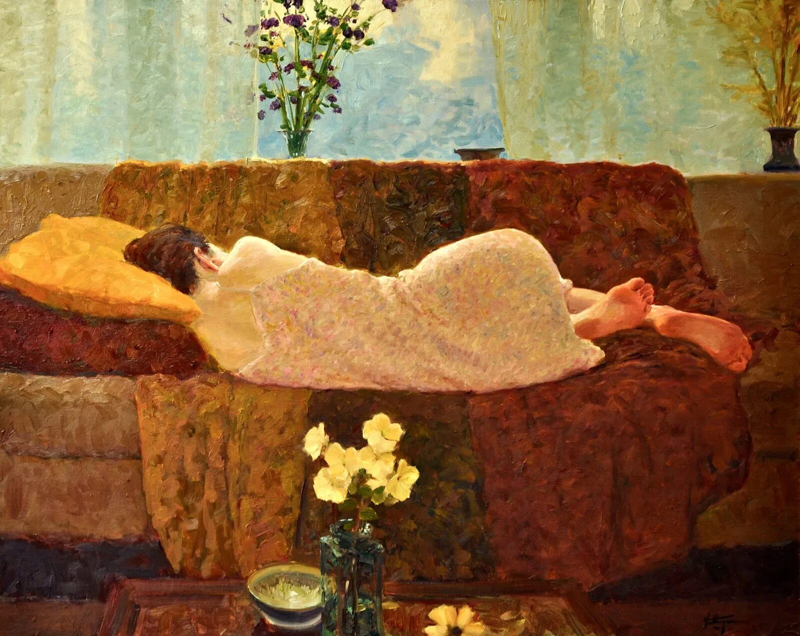 Sunday david. David hettinger дэвид хеттингер. дэвид хеттингер воскресенье картина. диван в живописи. картина женщина на кушетке.