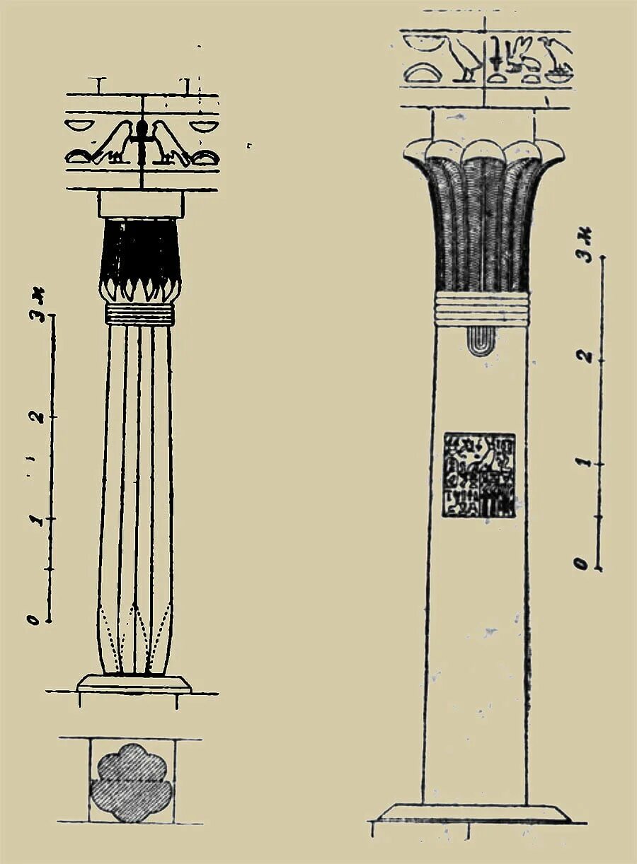 Колонна в прошлом 5 букв. Лотосовидные колонны древнего Египта. Пальмовидная колонна древнего Египта. Капители древнего Египта. Колонны храма Богини Египет.