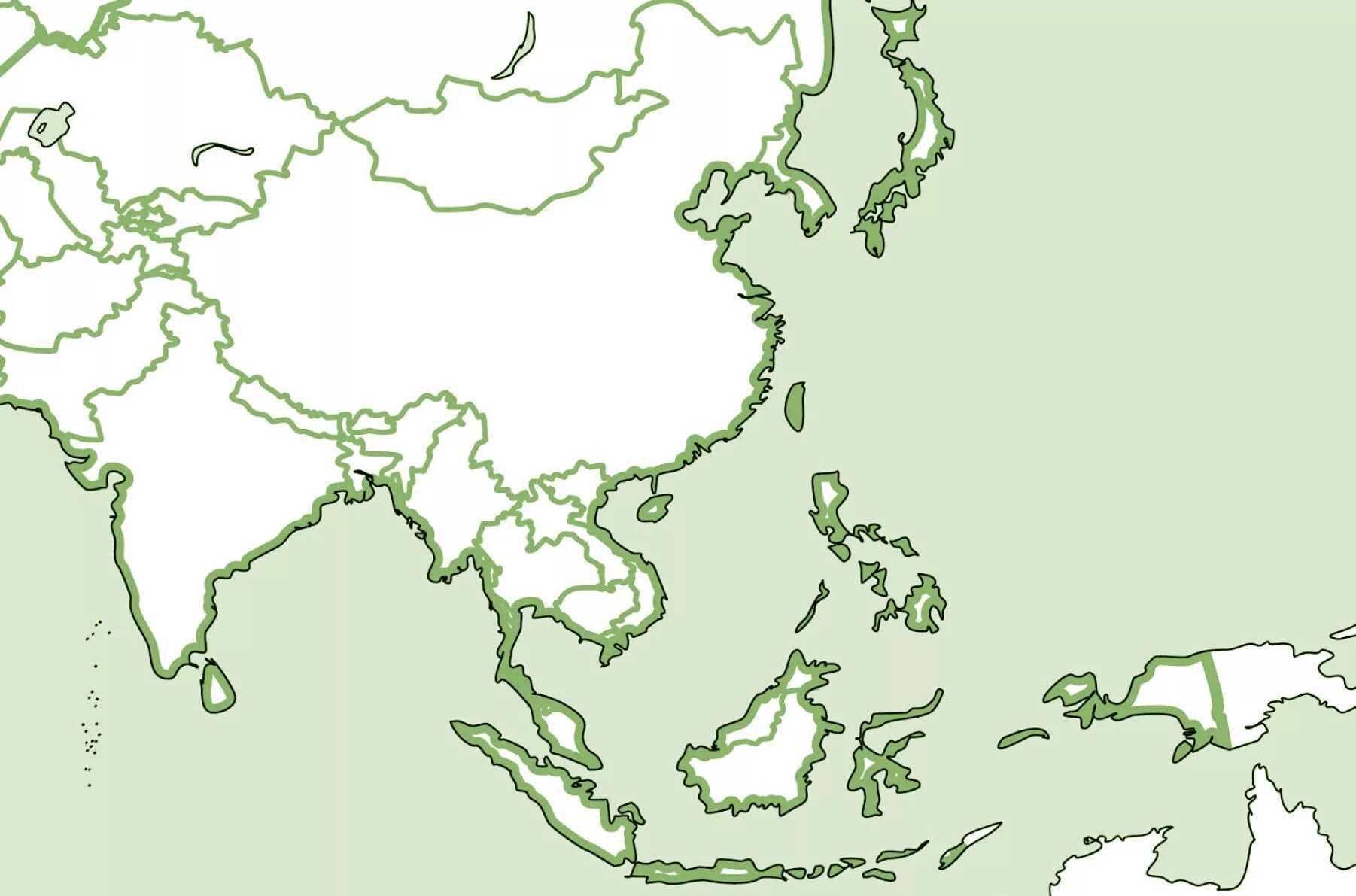 Контурная карта восточной азии. Контурная карта Азии. Контурная карта Юго-Восточной Азии. Карта Юго Восточной Азии без стран.