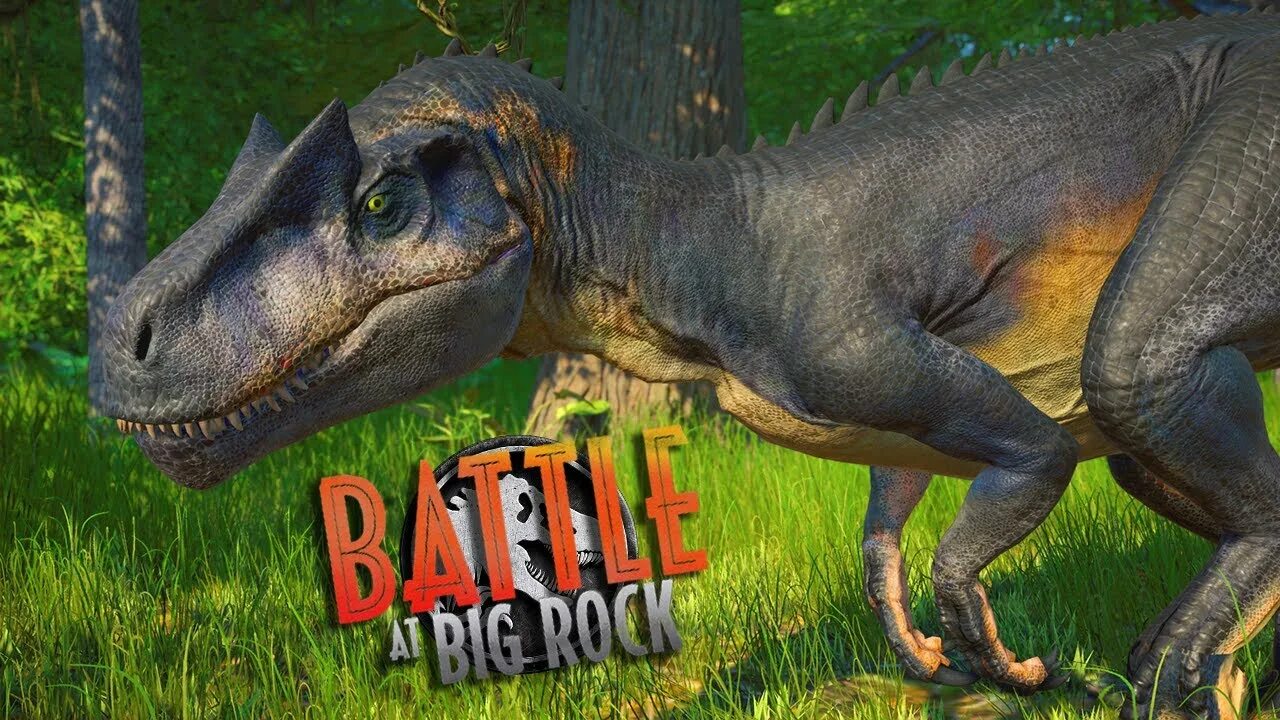 Аллозавр Биг рок. Аллозавр Jurassic World Evolution. Аллозавр мир Юрского периода Battle a big Rock. Аллозавр битва в Биг рок.