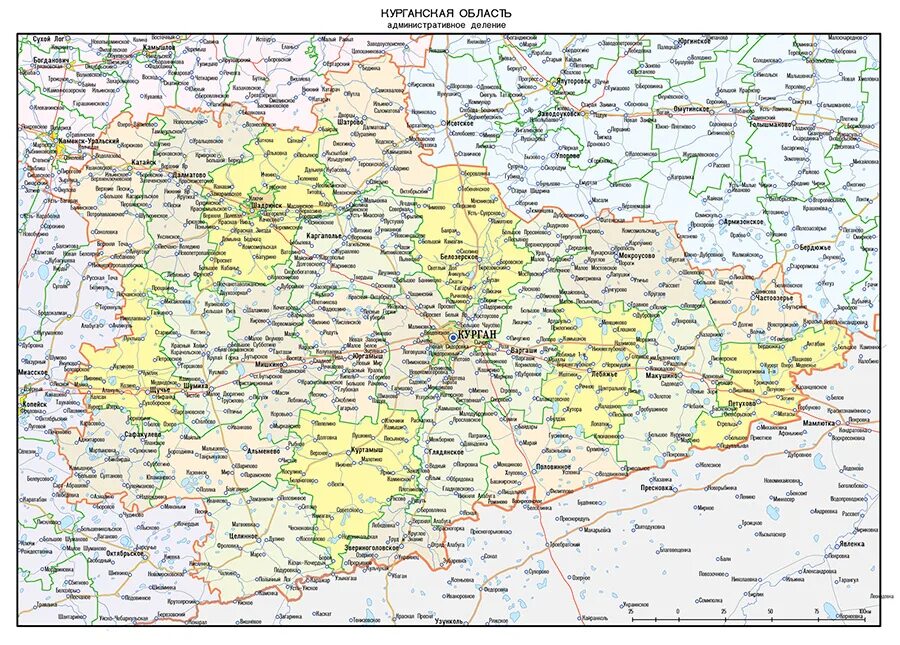 Показать на карте курганскую область с городами. Карта Курганской области вектор. Карта Курганской области. Административная карта Курганской области. Административное деление Курганской области.