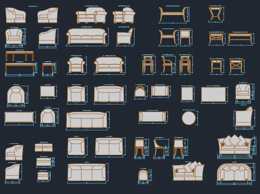 Диван dwg. Мебель в формате dwg. dwg диванная группа гостиная.