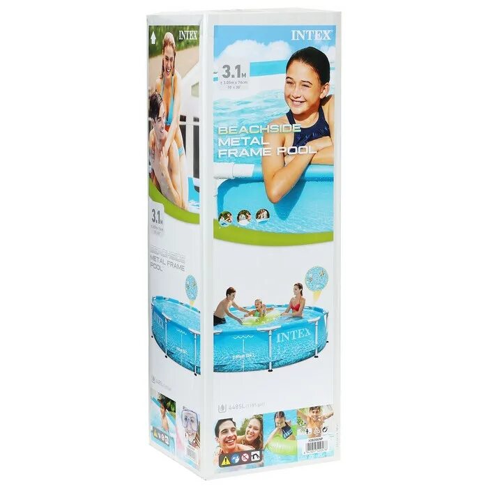 Intex каркасный бассейн metal frame 305х76см beachside. Бассейн 28206 intex. 28206 бассейн. 28206 intex коробка. бассейн 305 76 каркасный отзывы.