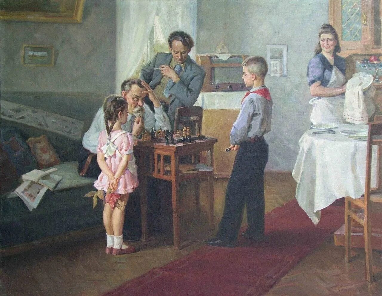 Произведения 70 годов. А.Солодовников "Юный шахматист" (1951).