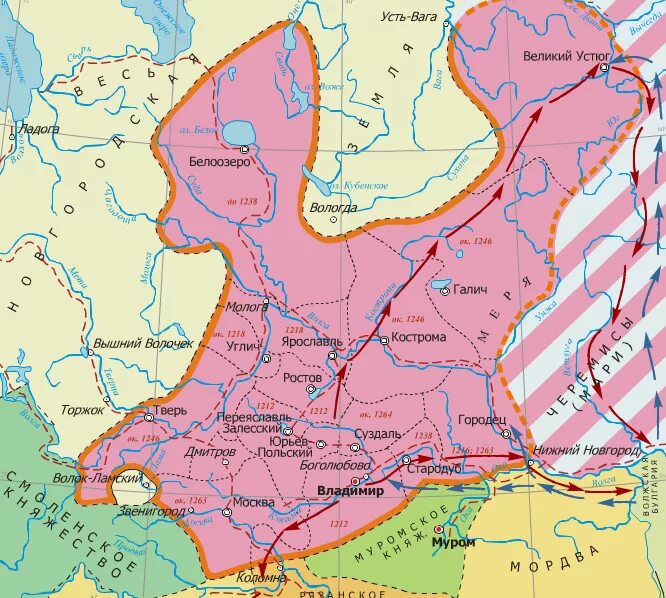 Карта владимиро суздальского княжества 13 века. Карта владимирорсуздальского княжества. Карта владимиро суздальского княжества 13 века. Реки владимиро суздальского княжества. Владимиро суздальская русь карта.